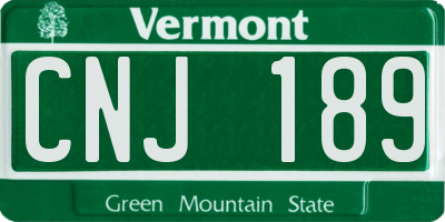 VT license plate CNJ189