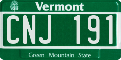 VT license plate CNJ191