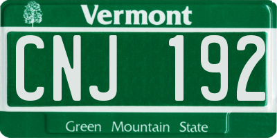 VT license plate CNJ192