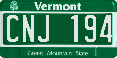 VT license plate CNJ194