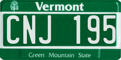 VT license plate CNJ195