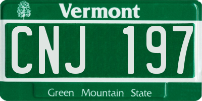 VT license plate CNJ197