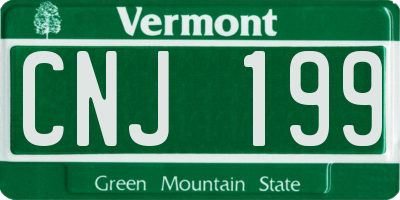 VT license plate CNJ199