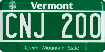 VT license plate CNJ200