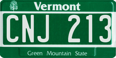VT license plate CNJ213