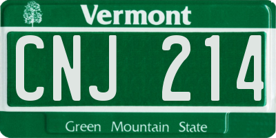 VT license plate CNJ214