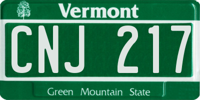 VT license plate CNJ217