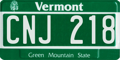 VT license plate CNJ218