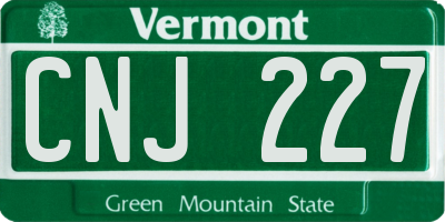 VT license plate CNJ227