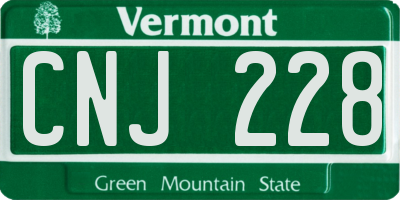 VT license plate CNJ228