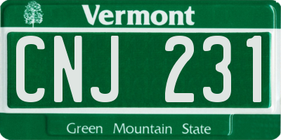 VT license plate CNJ231