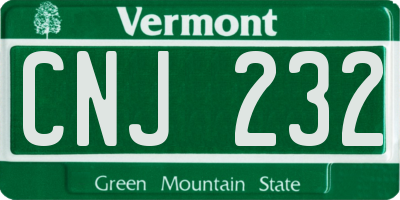 VT license plate CNJ232