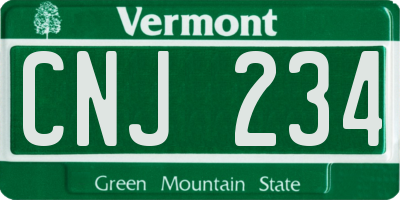 VT license plate CNJ234