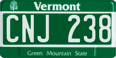 VT license plate CNJ238