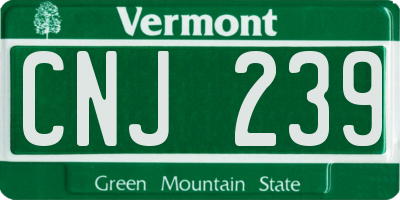 VT license plate CNJ239