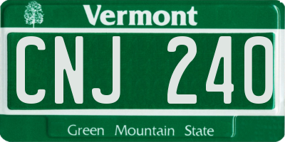 VT license plate CNJ240
