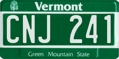 VT license plate CNJ241
