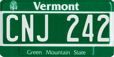 VT license plate CNJ242