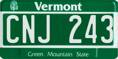 VT license plate CNJ243