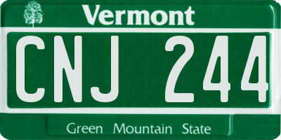VT license plate CNJ244
