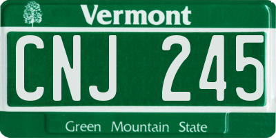 VT license plate CNJ245