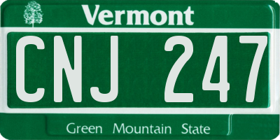 VT license plate CNJ247