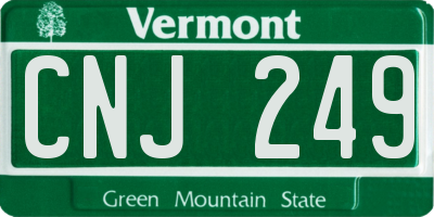 VT license plate CNJ249