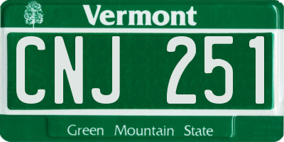 VT license plate CNJ251