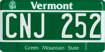 VT license plate CNJ252