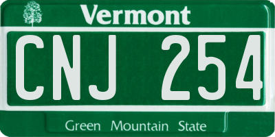 VT license plate CNJ254