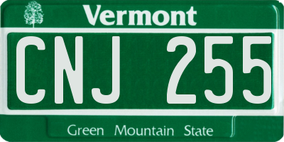 VT license plate CNJ255