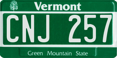 VT license plate CNJ257