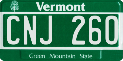 VT license plate CNJ260