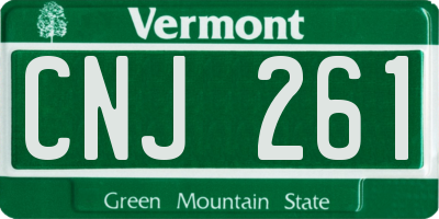 VT license plate CNJ261