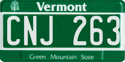 VT license plate CNJ263