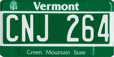 VT license plate CNJ264