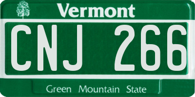 VT license plate CNJ266