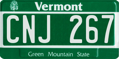 VT license plate CNJ267