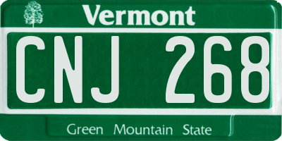 VT license plate CNJ268