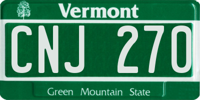 VT license plate CNJ270