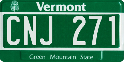 VT license plate CNJ271