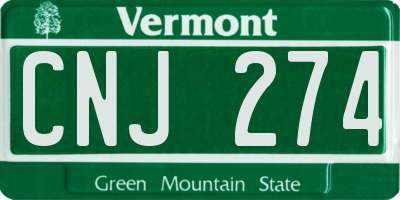 VT license plate CNJ274
