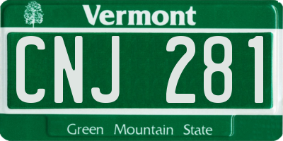 VT license plate CNJ281