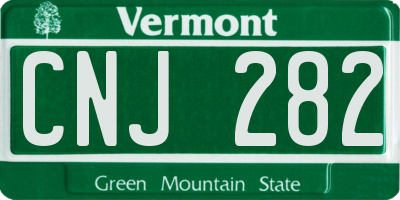 VT license plate CNJ282