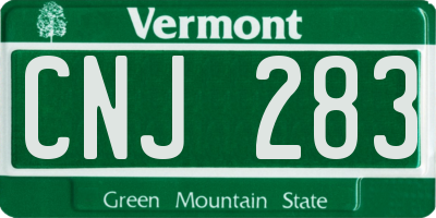 VT license plate CNJ283