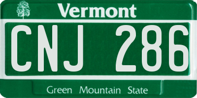 VT license plate CNJ286