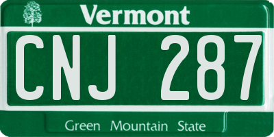 VT license plate CNJ287
