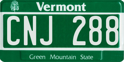 VT license plate CNJ288