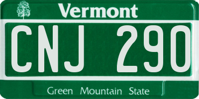 VT license plate CNJ290