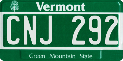 VT license plate CNJ292